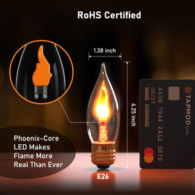 Hompavo crystal glass fire-effect bulb casts dynamic shadows in rooms
