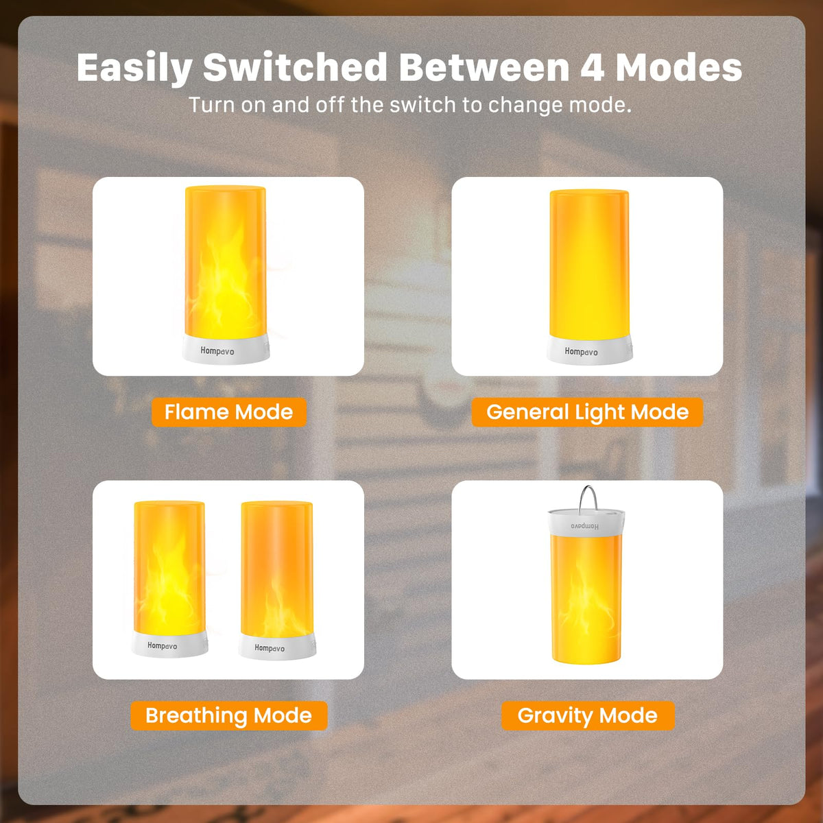 Hompavo dimmable battery candles with long-lasting power and quick USB-C charging.