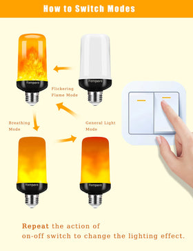 Hompavo flame bulb delivers 600 lumens of warm flame-like light.