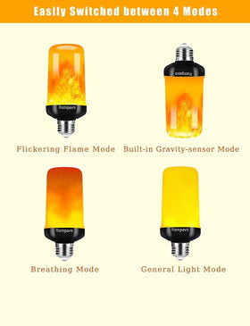 Hompavo flame bulb fits E26/E27 sockets for easy upgrade