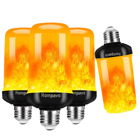 Hompavo flame bulb in lantern with realistic flicker for cozy ambience.