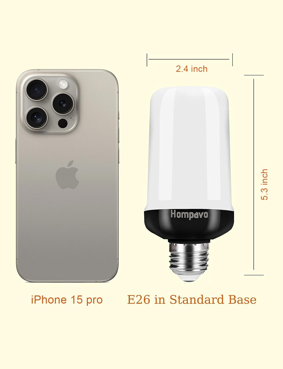 Hompavo flame bulb in salt lamp provides natural-looking glow.