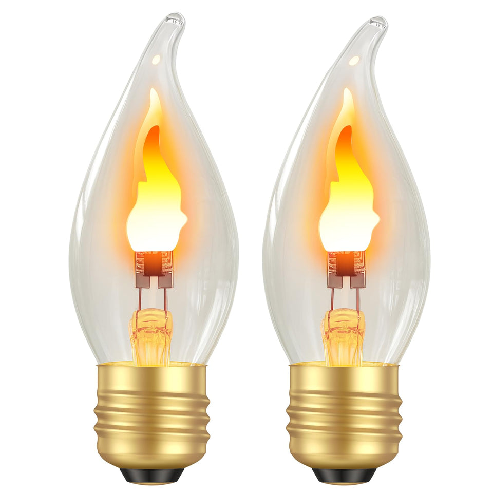 Hompavo flickering flame bulb with glass for warm indoor decor