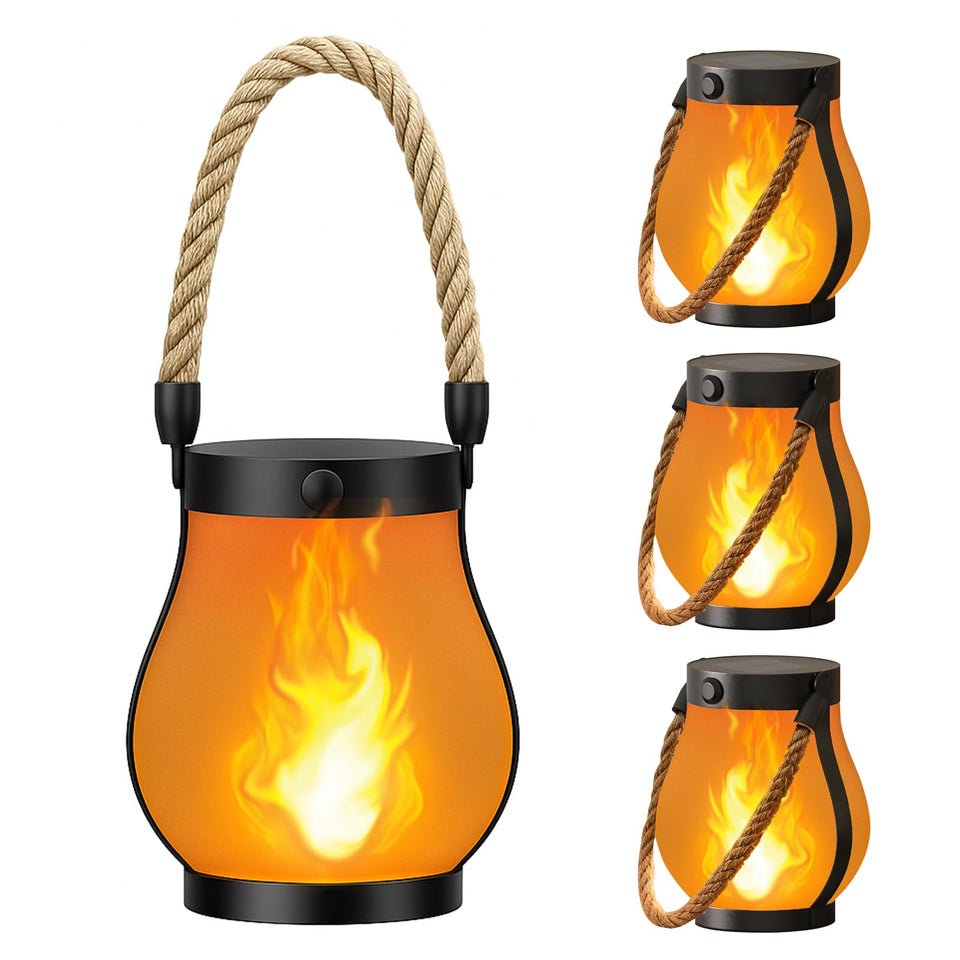 Hompavo Gen2 ultra-real flame lantern glows for cozy outdoor ambience.