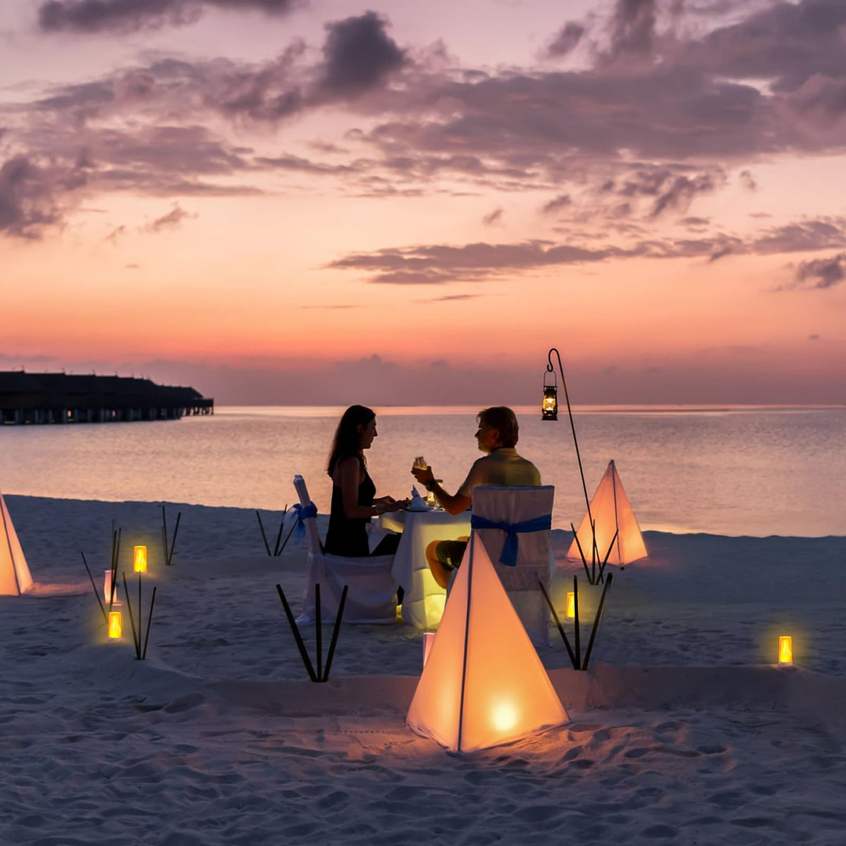 Hompavo IP44 lanterns create safe romantic lighting in any weather.