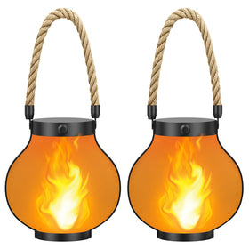 Hompavo Larger Gen2 solar lantern flame glow enhances outdoor ambiance.