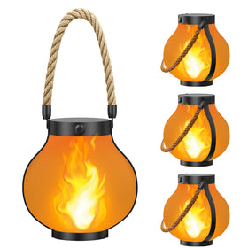 Hompavo Larger Gen2 solar lantern with lifelike flame for outdoor ambiance
