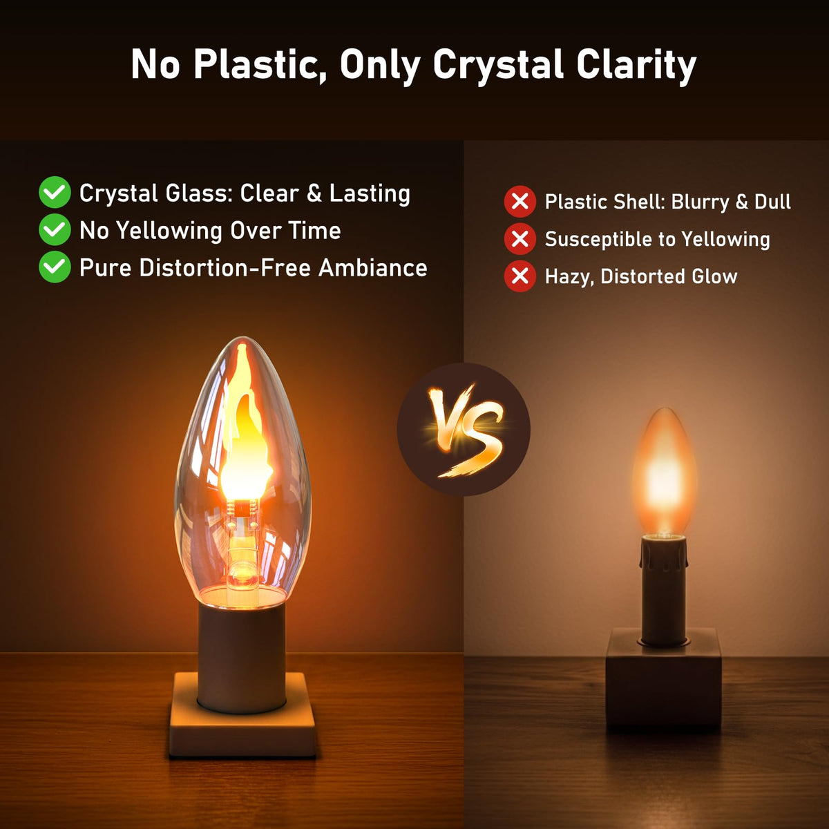 Energy-saving 3W design delivers long-lasting ambiance without open flames.