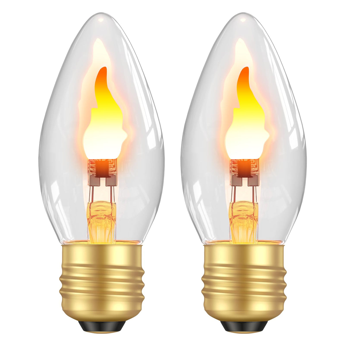 Hompavo LED flame bulb with realistic dancing flame for cozy holiday lighting.