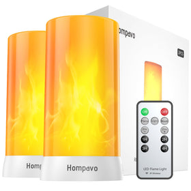 Hompavo upgraded LED flame lights with remote for easy ambient control.