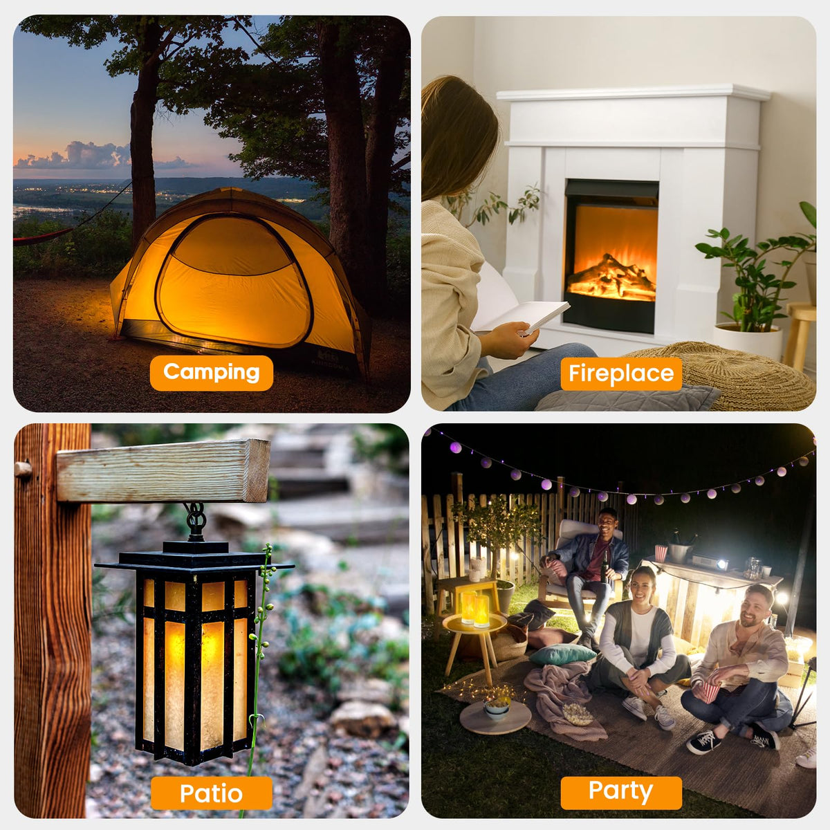 Hompavo waterproof flameless candles for outdoor and indoor use.