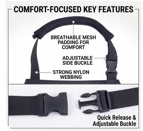 Homsolver adjustable buckle apron illustrating quick, comfortable fitting