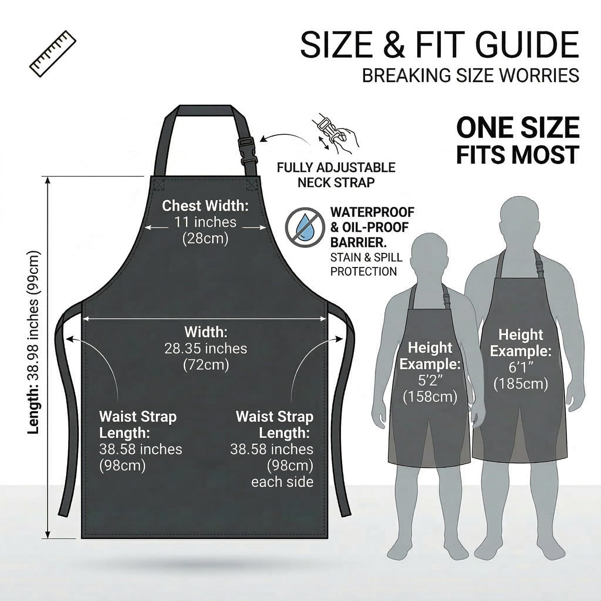 Homsolver machine‑washable apron easy to clean after messy jobs