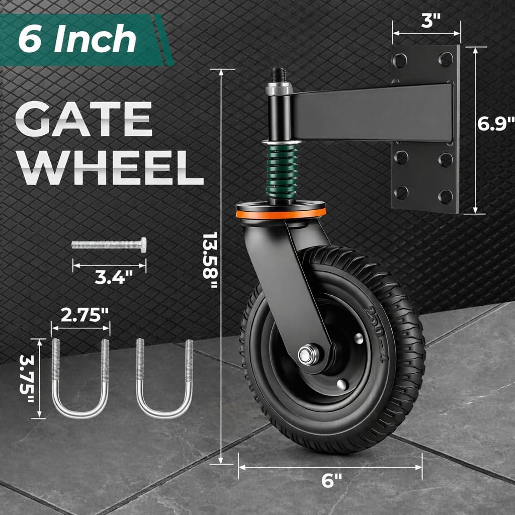 Homwin 360-degree rotating gate wheel enabling easy maneuverability