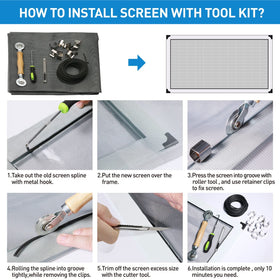 HOMWMPA screen roller tool with wood handle for smooth rolling