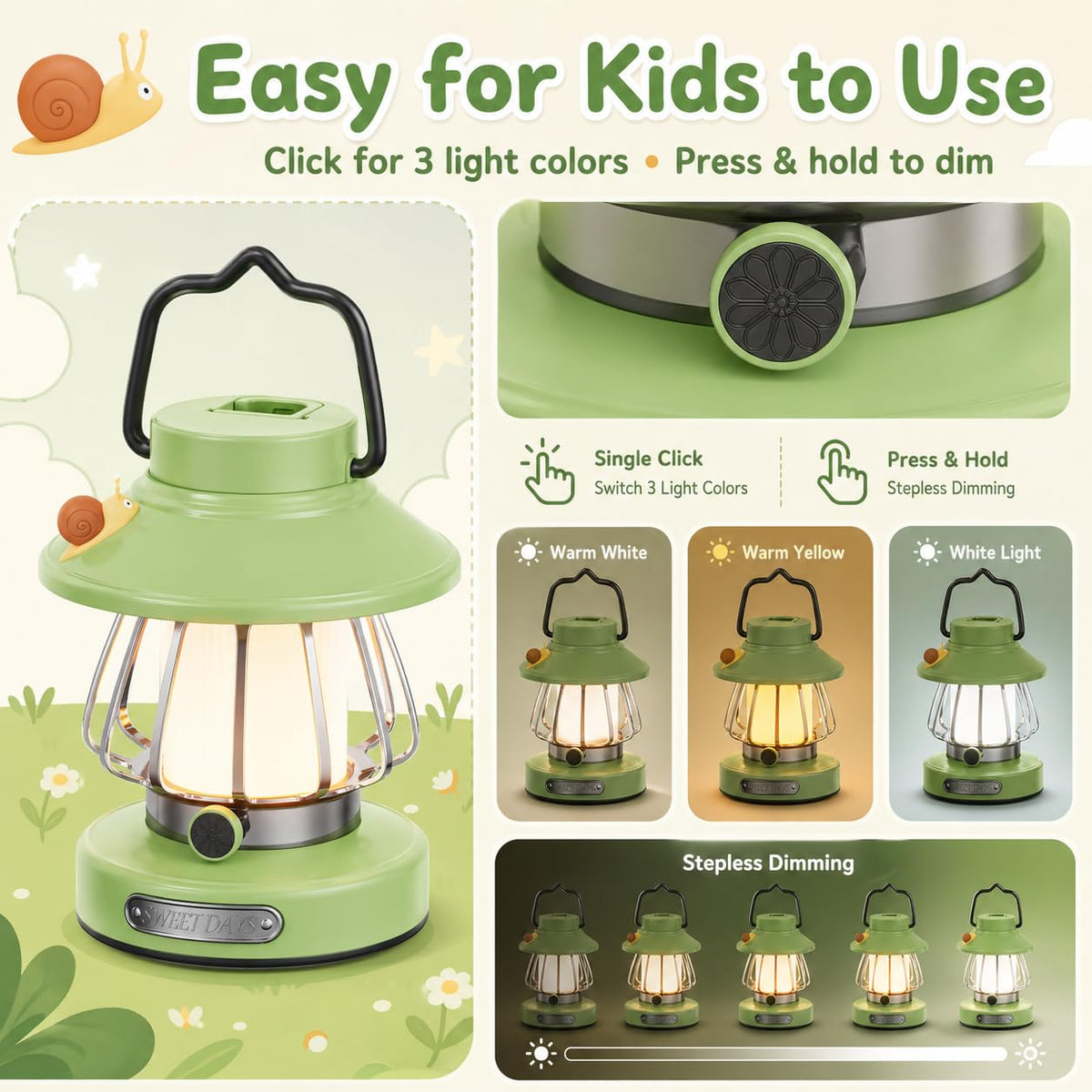 HOMY New Gear lamp is compact and cool-to-touch for safe play.