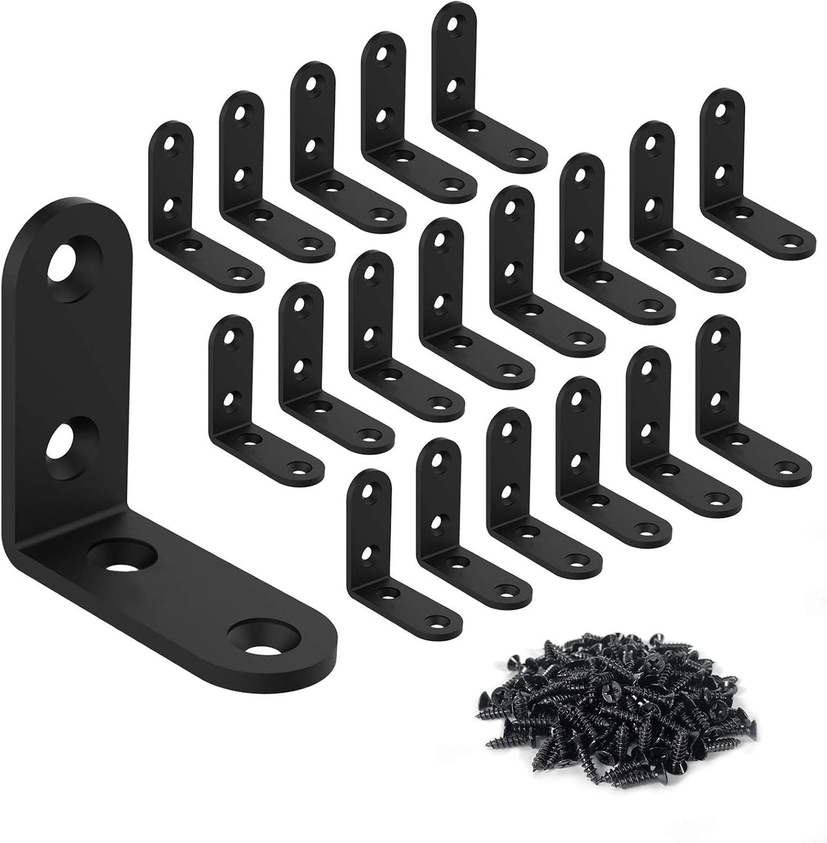 Homydom 20-pcs L corner brackets 2x2 for sturdy shelf support.