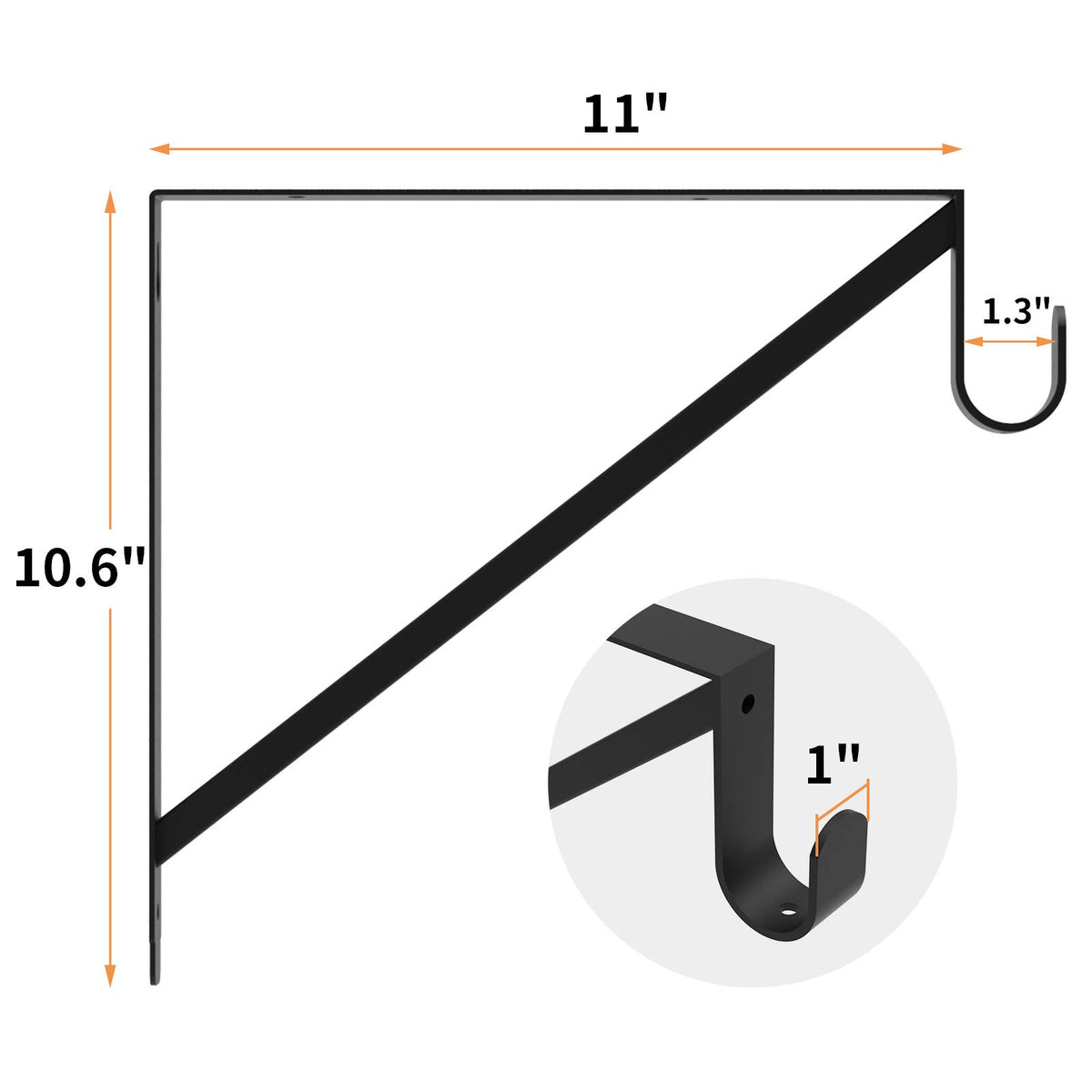 Homydom closet pole bracket with shelf support for organized spaces.