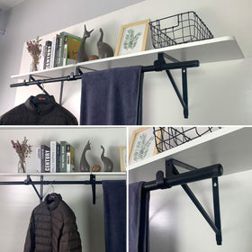 Homydom easy-install closet bracket in black for quick upgrading.