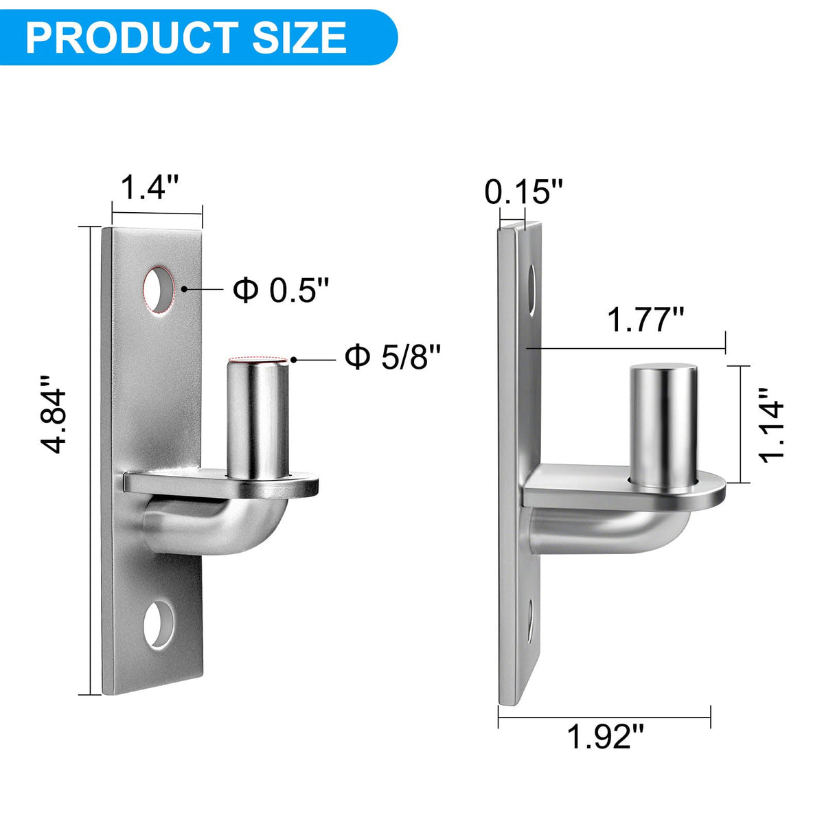 Homydom heavy-duty hinge showing silver galvanized coating for rust resistance.