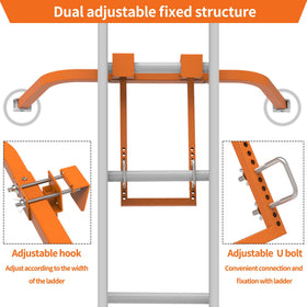 Homydom ladder stabilizer features DACROMET-coated steel for rust resistance.