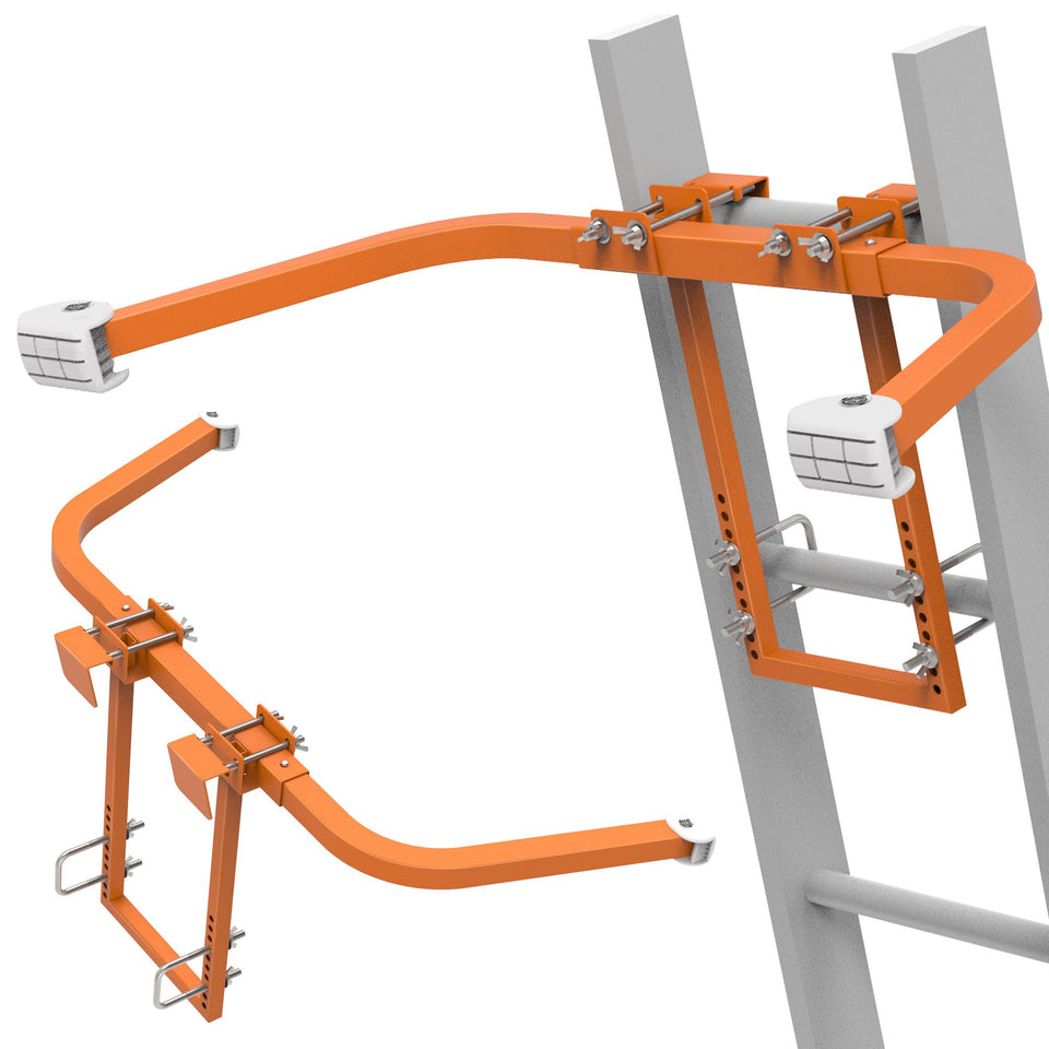 Homydom Ladder Stabilizer shows wall contact for stable roof access and wall protection.