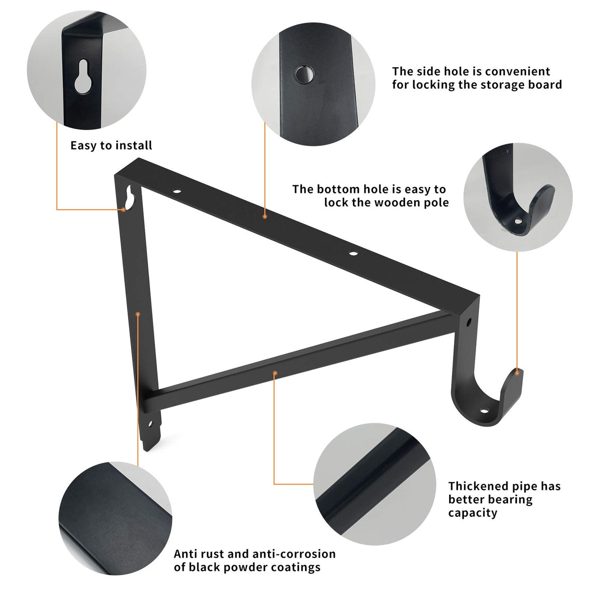 Homydom wall-mount closet bracket enabling secure wall installation.
