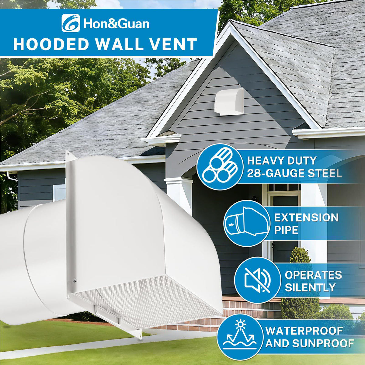 Hon&Guan 6-inch vent with damper and magnetic seal demonstrating secure closing.