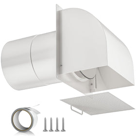 Hon&Guan 6-inch hooded wall vent front view for efficient exhaust and clean appearance.
