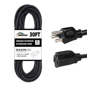 HONDERSON 30ft outdoor extension cord powers holiday lights safely.