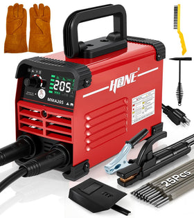 HONE Stick Welder 110V on workbench, compact and portable for on-site repairs.