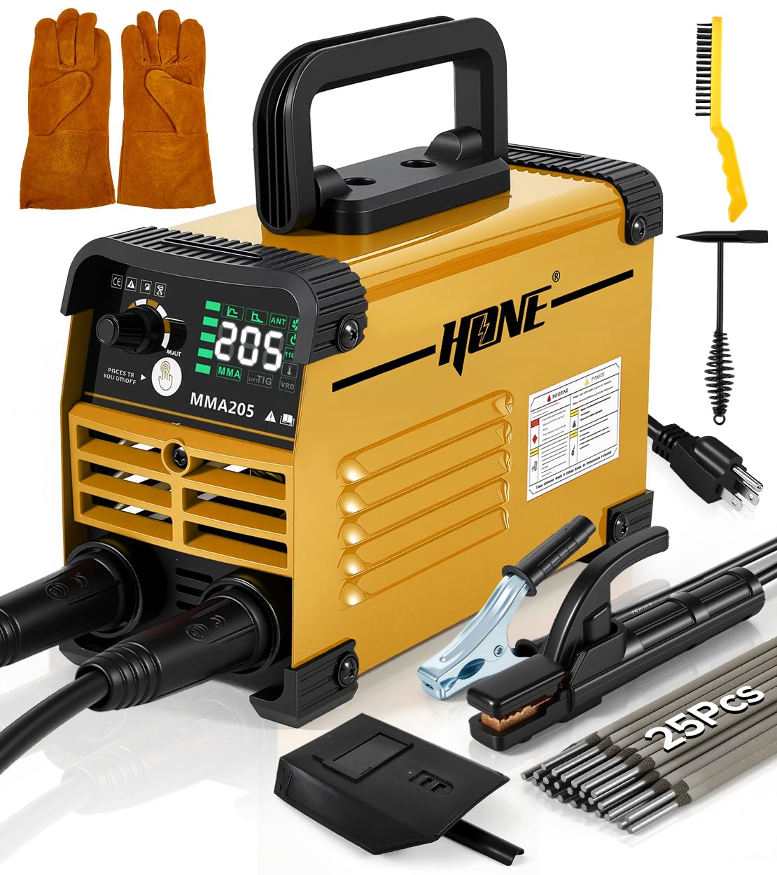 HONE Stick Welder 205A in compact design for portable welding projects.