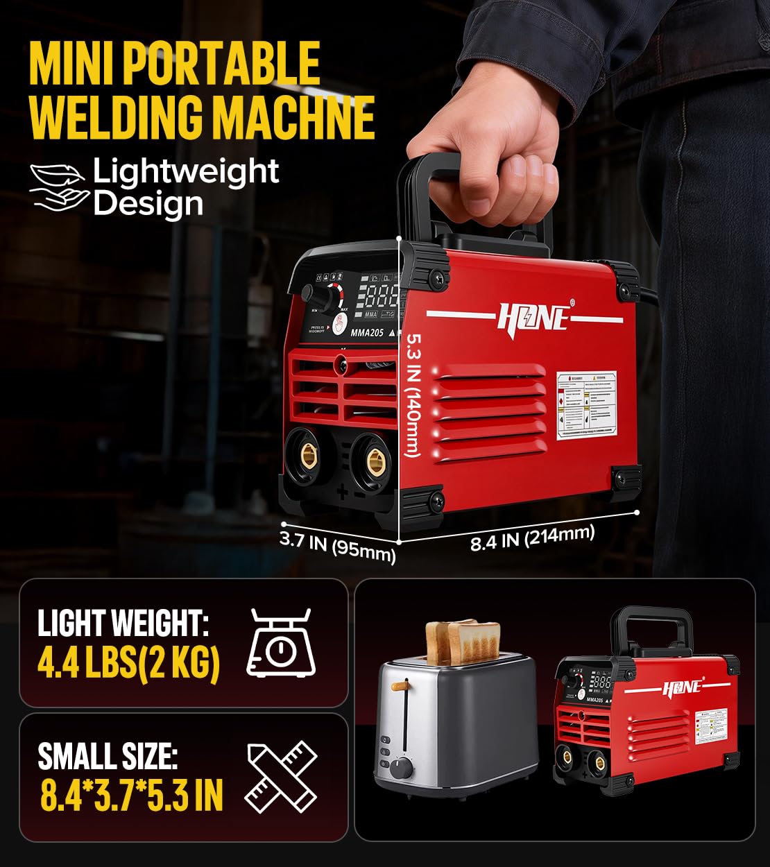 HONE Stick Welder with IGBT inverter for precise current control.