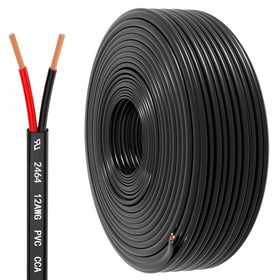 HONENCN 12AWG two-conductor wire with red and black conductors for flexible automotive power.