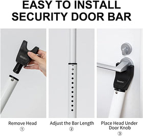 HonesaLoc 2-in-1 adjustable bar fits doors from 28 to 45 inches.