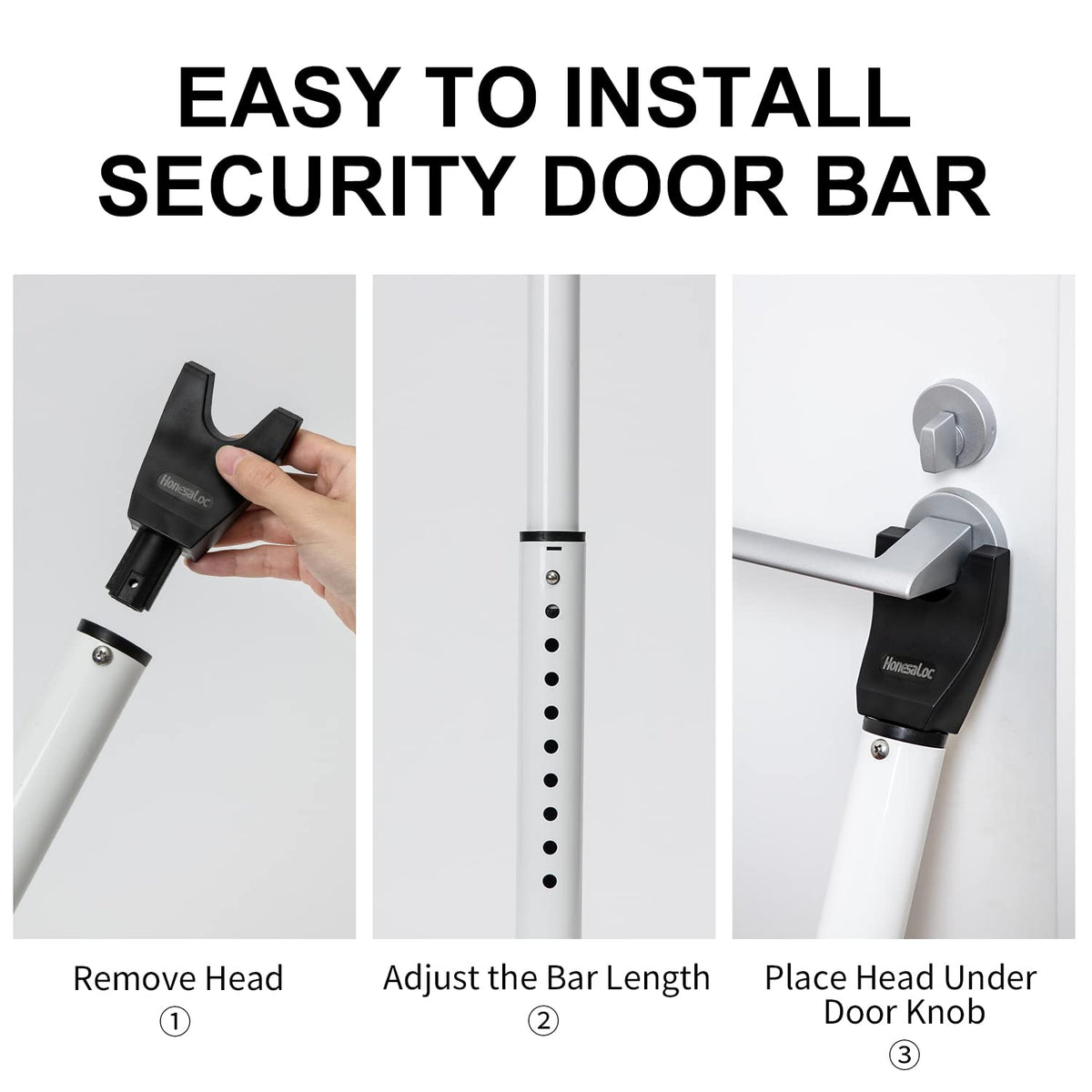 HonesaLoc rotating rubber-foot bottom on the floor prevents scratches and improves grip.