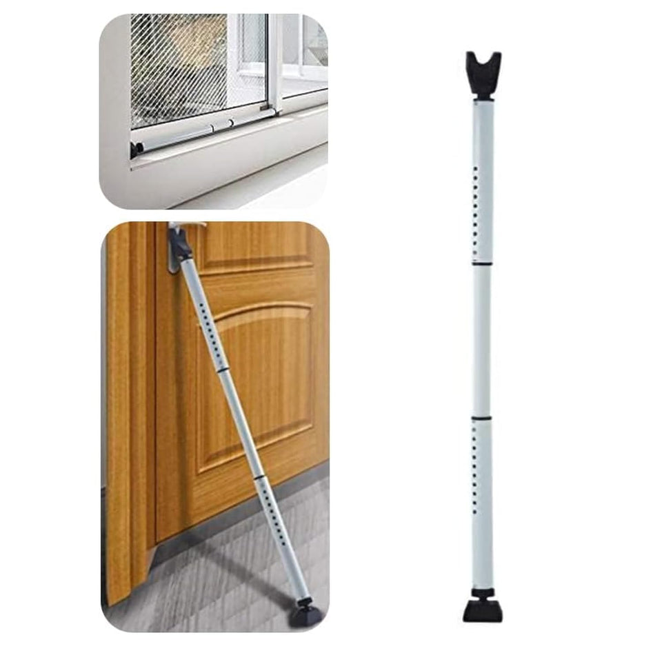 HoneSecur 2-in-1 door security bar overview shows sturdy barrier for home safety