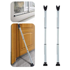 HoneSecur door security bar extended for hinged doors, adjustable for protection.