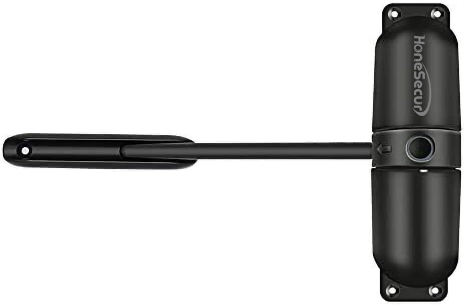 HoneSecur package includes spring-loaded closer and mounting hardware for setup.
