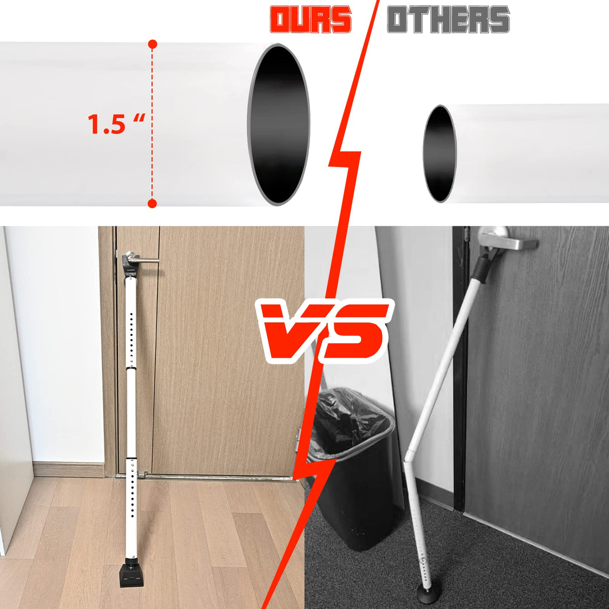 HoneSecur two-pack door security bar for multiple entrances and travel readiness.