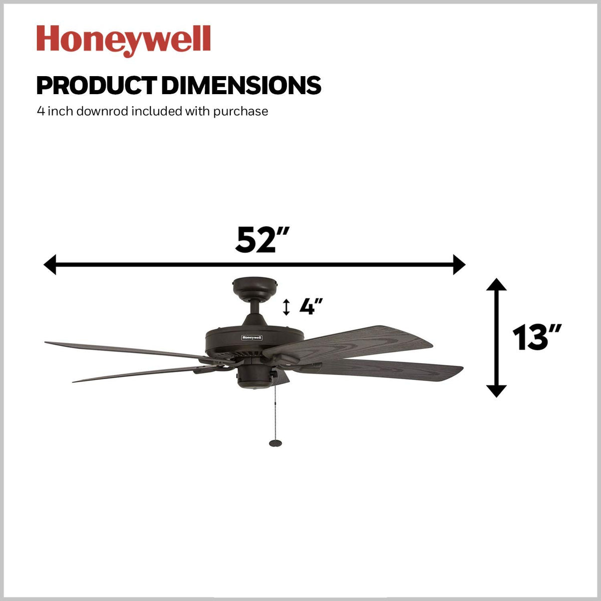 Five-blade design delivering balanced outdoor airflow