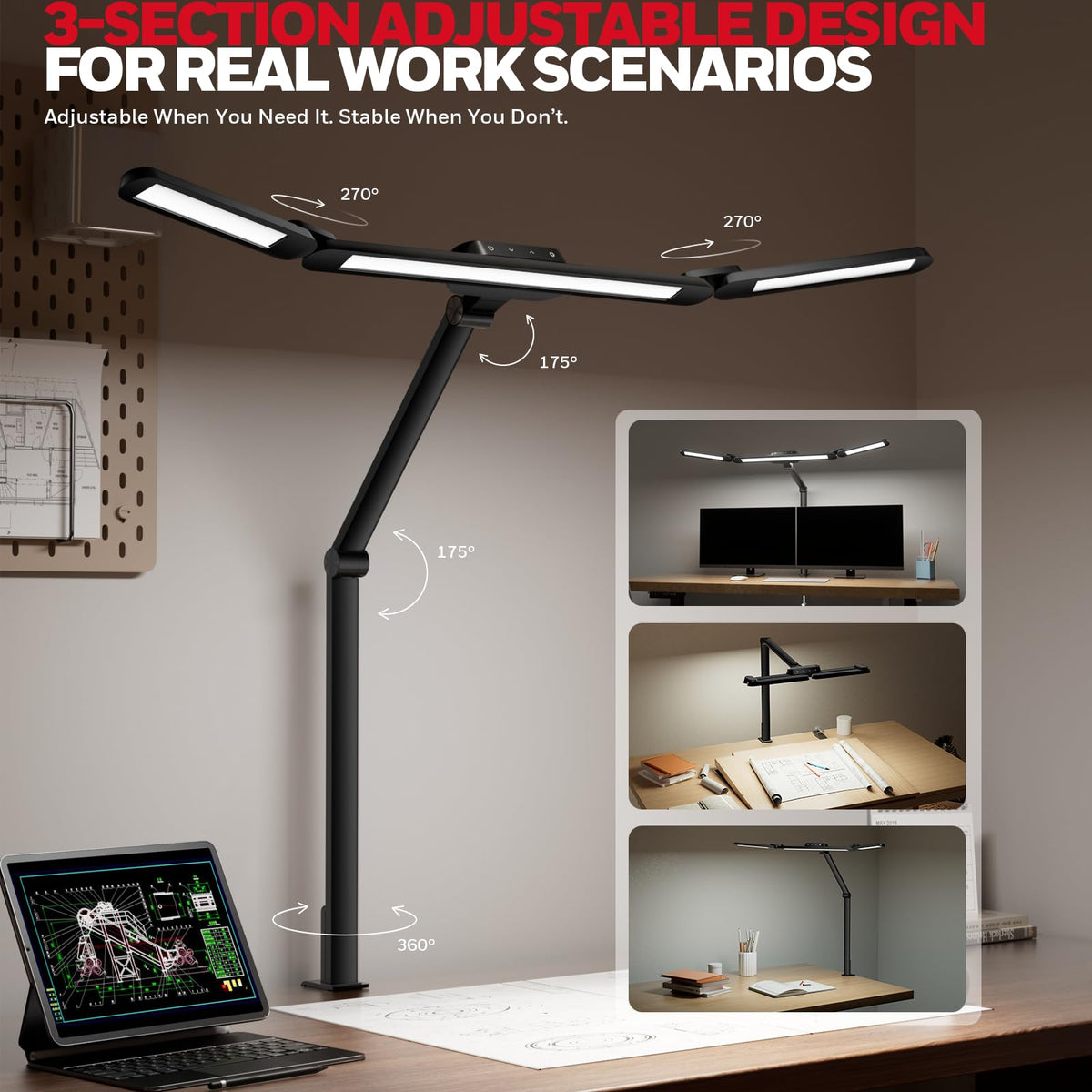 Honeywell full-spectrum LED desk lamp provides true color and steady illumination