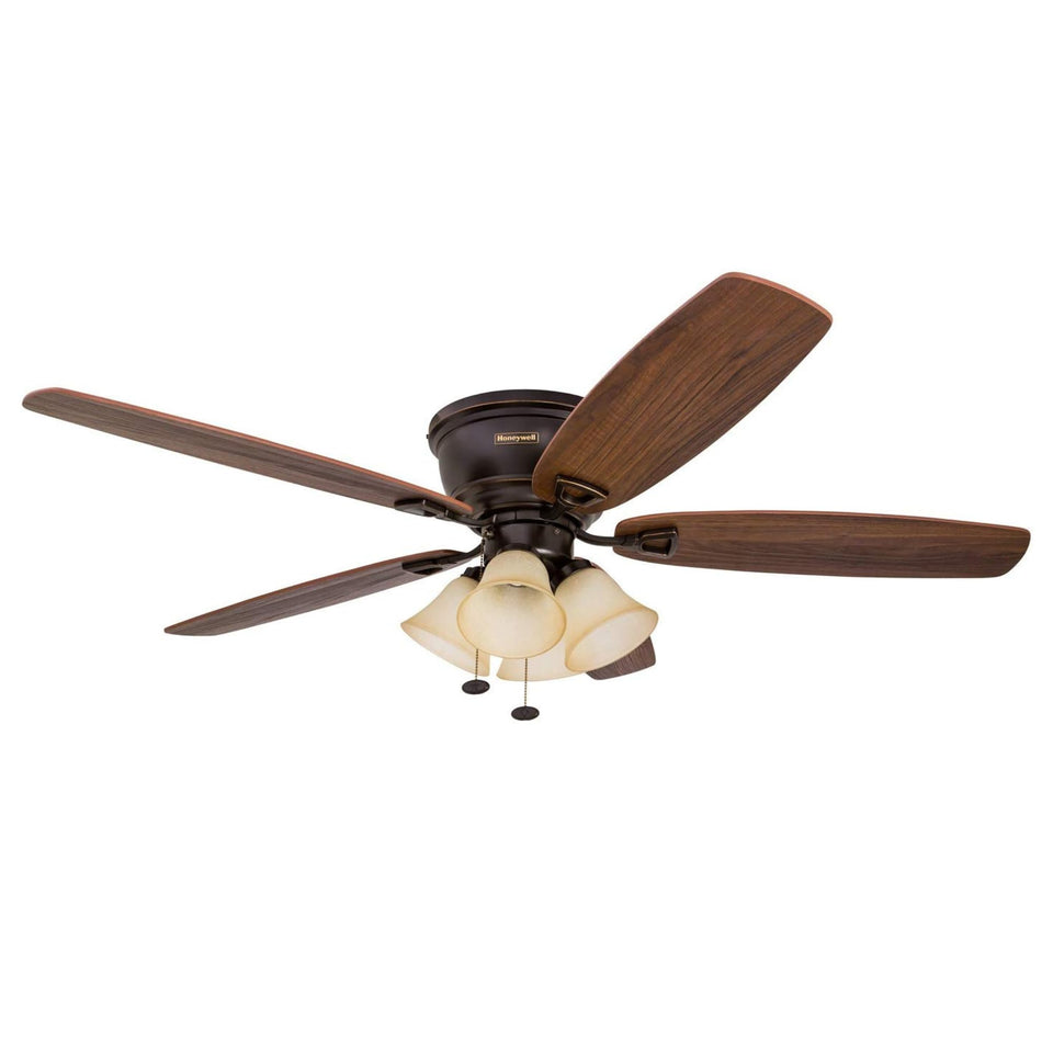 Honeywell Glen Alden 52-inch fan light in oil rubbed bronze for balanced room cooling