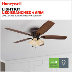 Flush-mount Glen Alden design saving ceiling height in low-clearance rooms