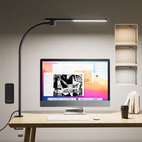 Honeywell HJ2 clamp base attachment for secure, space-saving desk mounting.