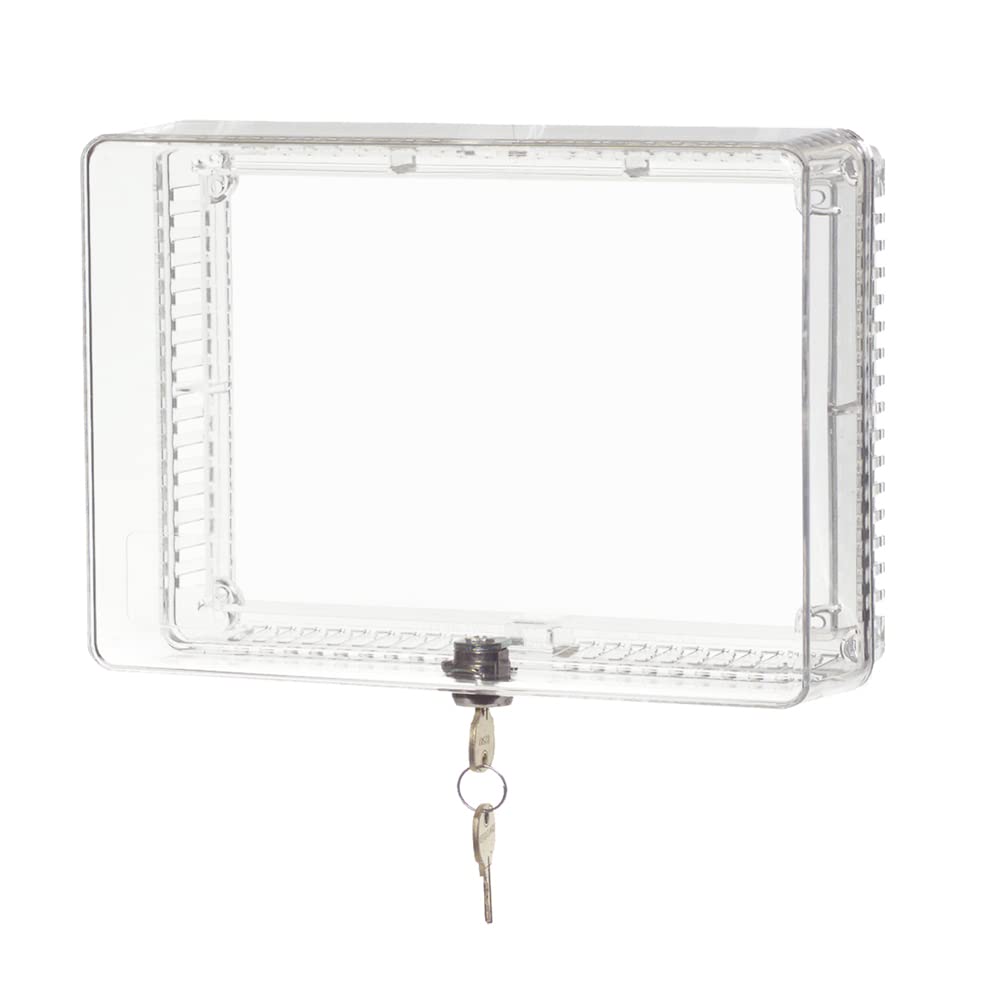 Honeywell Home CG512A1009 guard front view protects thermostat from tampering.