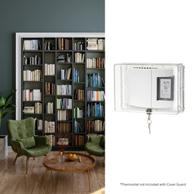 CG512A1009 guard installed on a thermostat demonstrates universal compatibility and deterrence.