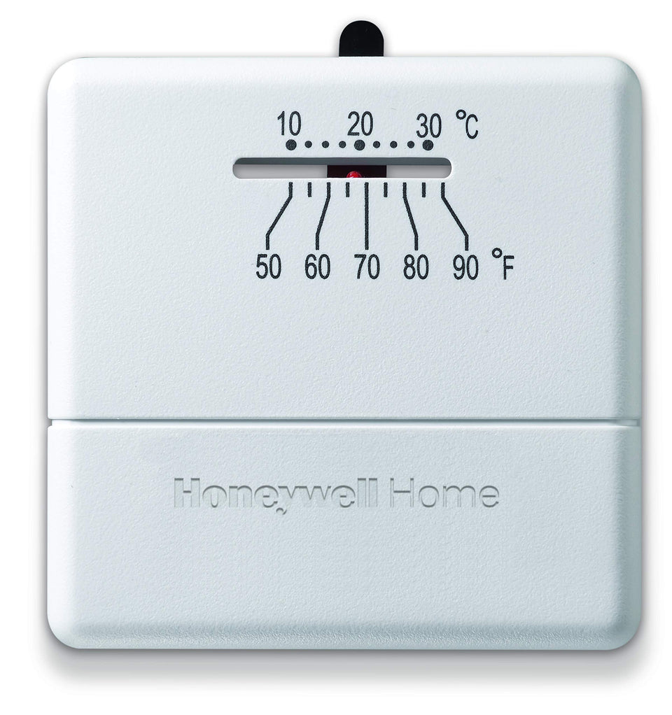 Honeywell Home CT30A1005 front view with almond finish and reliable heat-only control