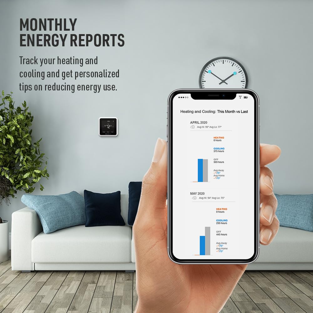 Geofence illustration showing location-based temperature control with Honeywell Home T5.