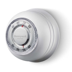 Honeywell Home Round thermostat decorative ring conceals wall marks for a clean look.